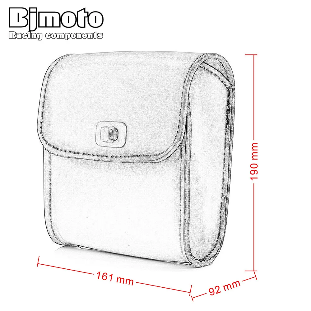 BJMOTO Universal Motorcycle Saddle Bags Cruise Vehicle Leather Motorbike Side Tool Tail Head Bag Luggage For Harley Motocross