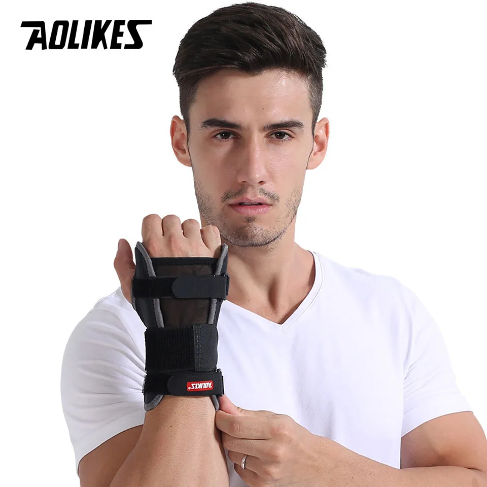 AOLIKES 1PCS Wrist Splint Carpal Tunnel Protector Wrist Support Palm Wrap Wrist Injury Fracture Fixed Orthopedic Wristband