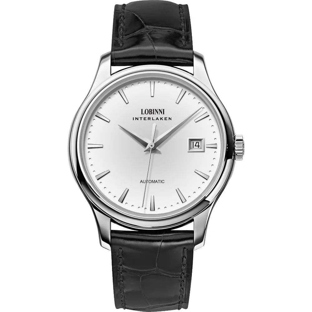 LOBINNI Men Business Waterproof Fashion Simple Style Dress Automatic Self-wind Mechanical Wrist Watch