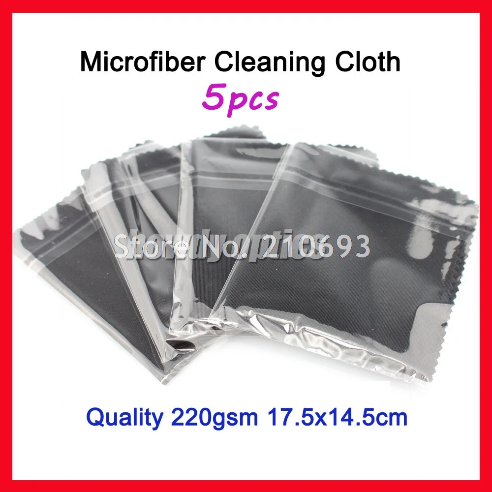 

5pcs Neddle1 220gsm 17.5x14.5cm Black glasses cleaning cloth Lens microfiber cleaning cloth individual Pack Free Shipping