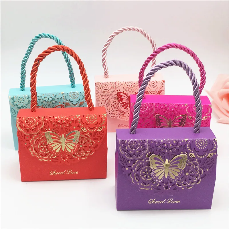 

gift paper bag Wedding Three-dimensional Portable Bag Favors Decorations Sweet Love Candy Box Party Paper Gift Boxes Bags