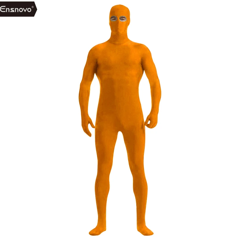 Ensnovo Đen Trưởng Thành Mở Mắt Nylon Zentai Tùy Chỉnh Thứ Hai Da Chắc Chắn Phù Hợp Với Toàn Thân Halloween Trang Phục Hóa Trang Spandex