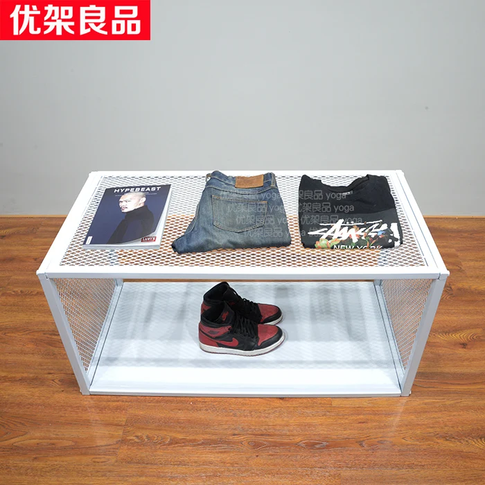 Clothing store design, high and low platform, retro display platform, display rack, bag rack, water table, window display cabine