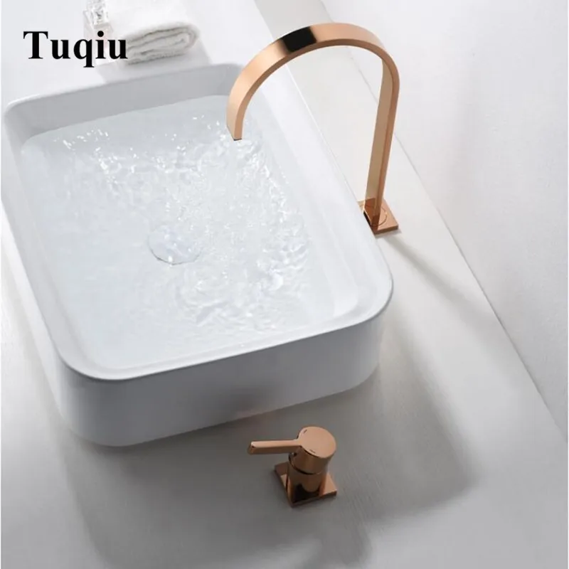 

Basin Faucet Brass Rose gold Bathroom Faucet Sink Mixer Tap Vanity Hot Cold Water Bathroom Faucets New Arrival