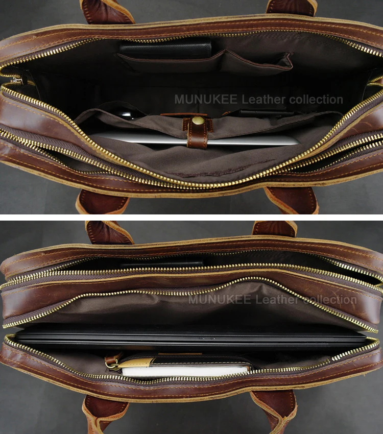 Luxus Echtes Leder Männer Aktentasche Business Tasche Leder portfolio Laptop Tasche Schulter Umhängetasche männlichen Dokument Büro tasche