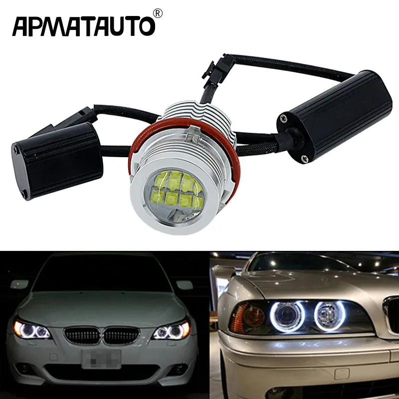 Apmatauto 2x Error Free 60w LED Angel Eyes Marker Lights Bulbs White/Blue/Red For BMW E39 E53 E60 E61 E63 E64 E65 E66 E87 525i