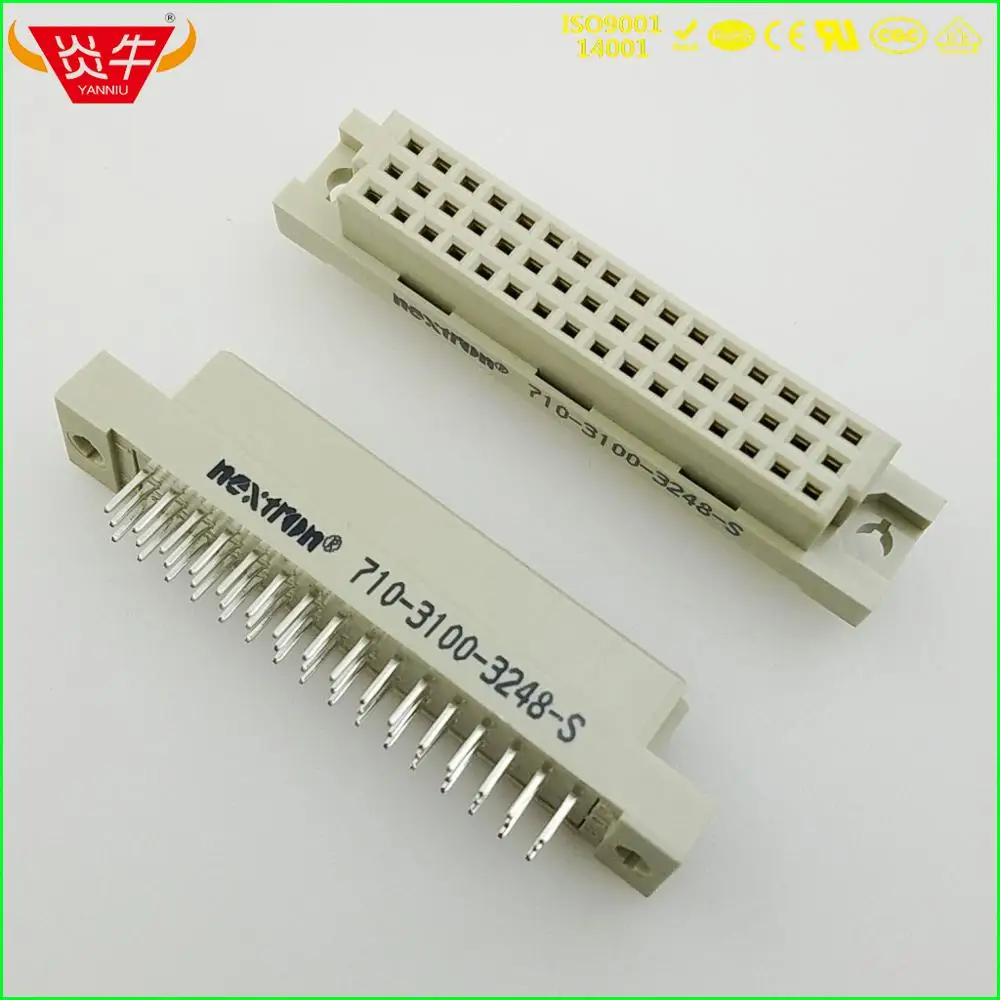 

50Pcs 348 DIN41612 DIN CONNECTOR 710-3100-3248-S 3*16P 48PIN FEMALE STRAIGHT PINS EUROPEAN SOCKET 9001-16481COOA NEXTRON