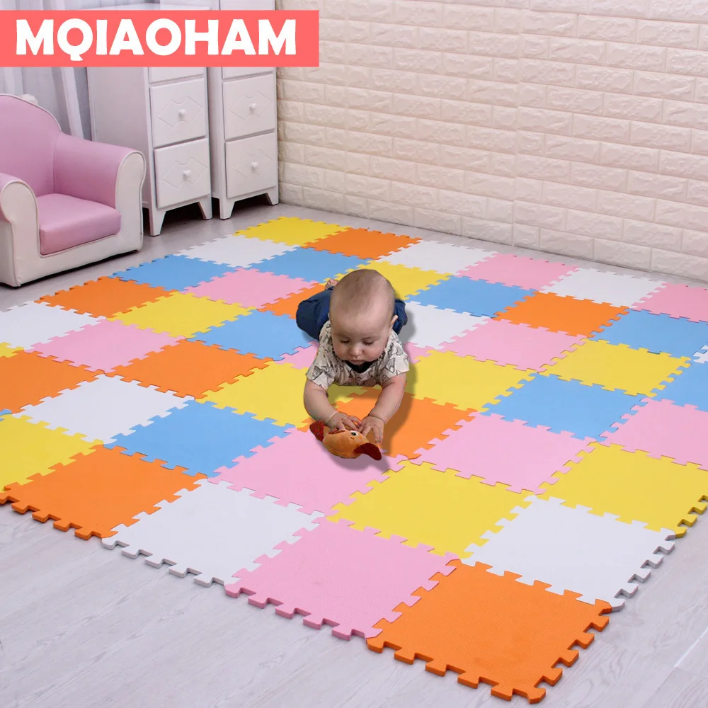 MQIAOHAM-tapis Puzzle en mousse EVA, tapis de jeu pour bébé, tapis de sol, tuiles d\'exercice bloquantes pour bébé, 18,24x29cm 0,8 cm d\'épaisseur