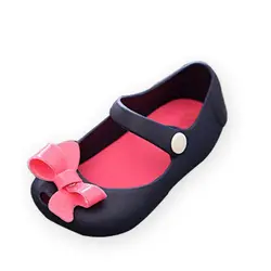 Cute Bowtie girl sandals Princess Soft Anti-slip baby Shoes jelly summer Spring children toddler kids shoes zapatos