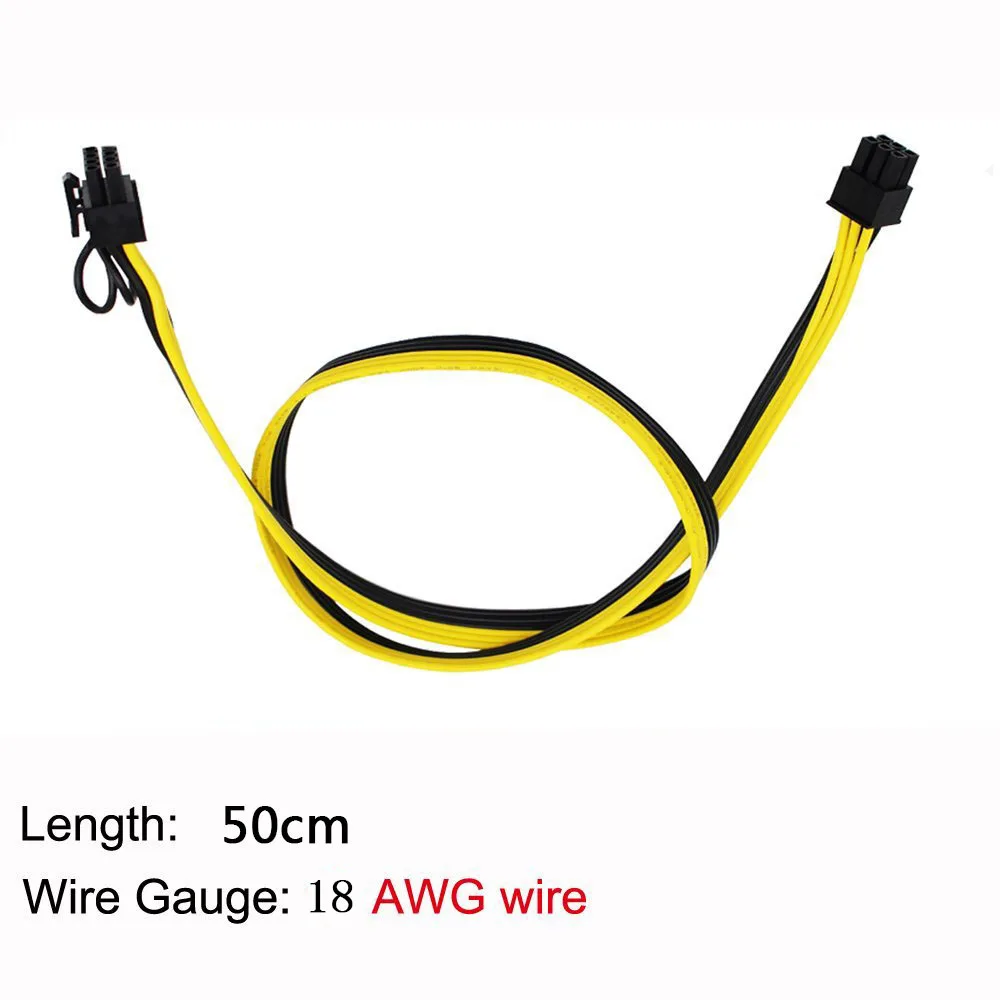 Ethereum-Alimentation pour serveur minier ZEC, 12V, carte d'installation GPU/PSU, 9 pièces, 18AWG PCI-E, 6 broches à 6 + 2 broches