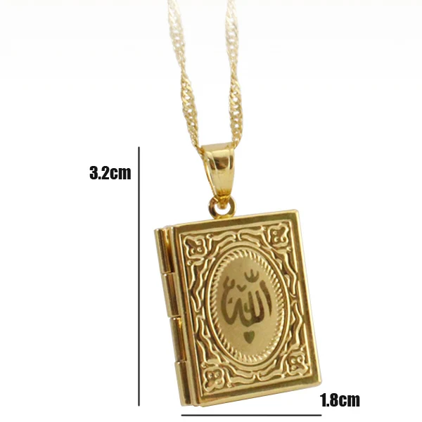 ALLAH KORAN MUSLIM BOOK fashion pendant & necklace for women & men, charm Islam Gift & Jewelry