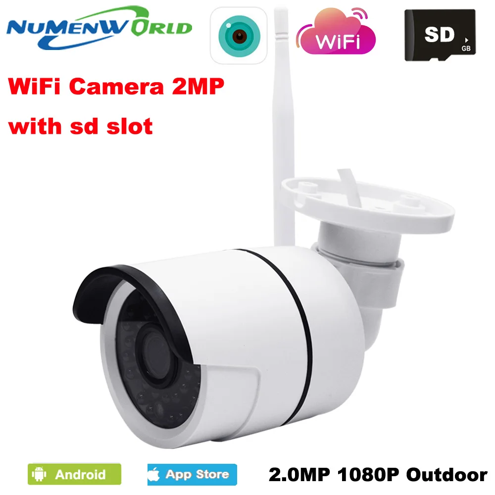 

NumenWorld Outdoor Waterproof Wifi IP camera 1080P HD IP Cam Micro SD P2P Wireless network IP webcam IR CCTV Video camera