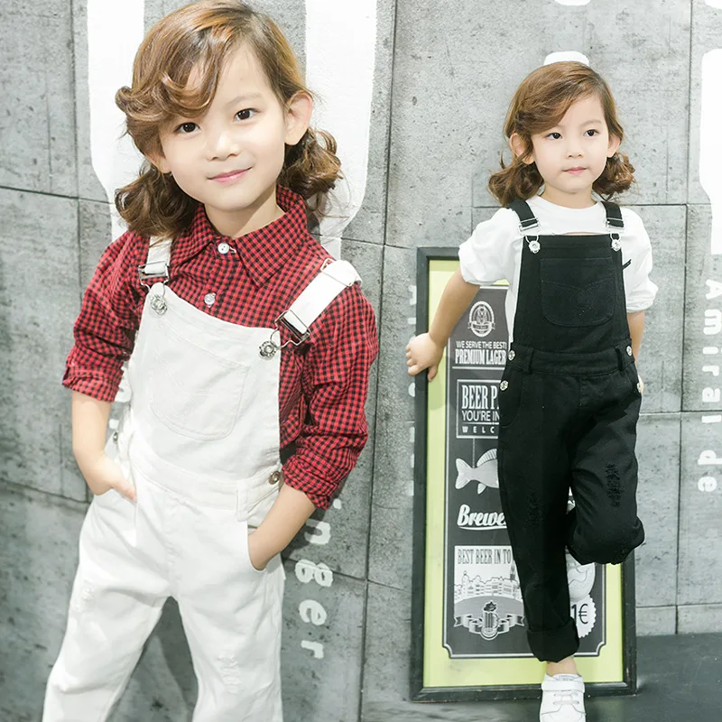 2022 New Spring Autumn Children Overalls Kids Girls Boys Denim Jeans Fashion Pocket Jumpsuit Bib Pants Kids Baby Overall