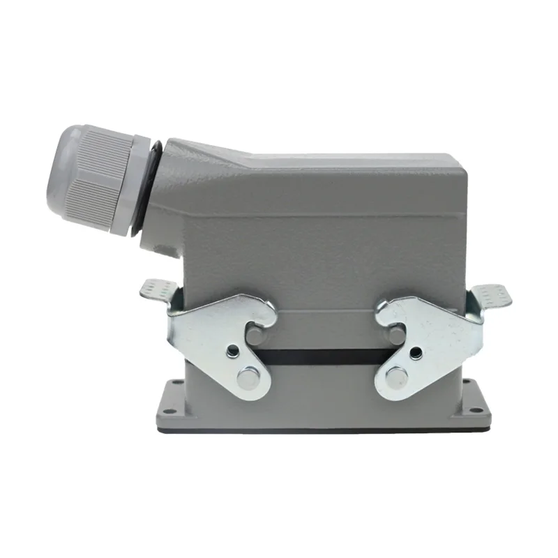 Rectangular heavy duty connector HDC-HE4 6 10 16 20 24 32 48 core Pin 16A Waterproof Aviation plug  Top  and Side Line Connector