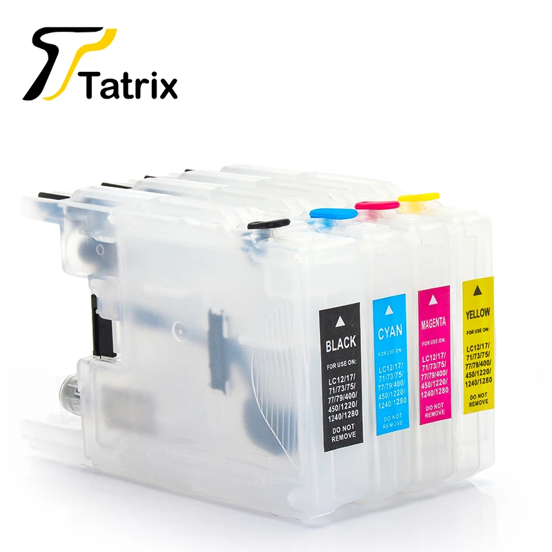 Tatrix LC12 LC17 LC71 LC73 LC75 LC1240 LC1280 Refillable Ink Cartidge For BROTHER MFC-J6510DW J6710 J6910DW J6710DW