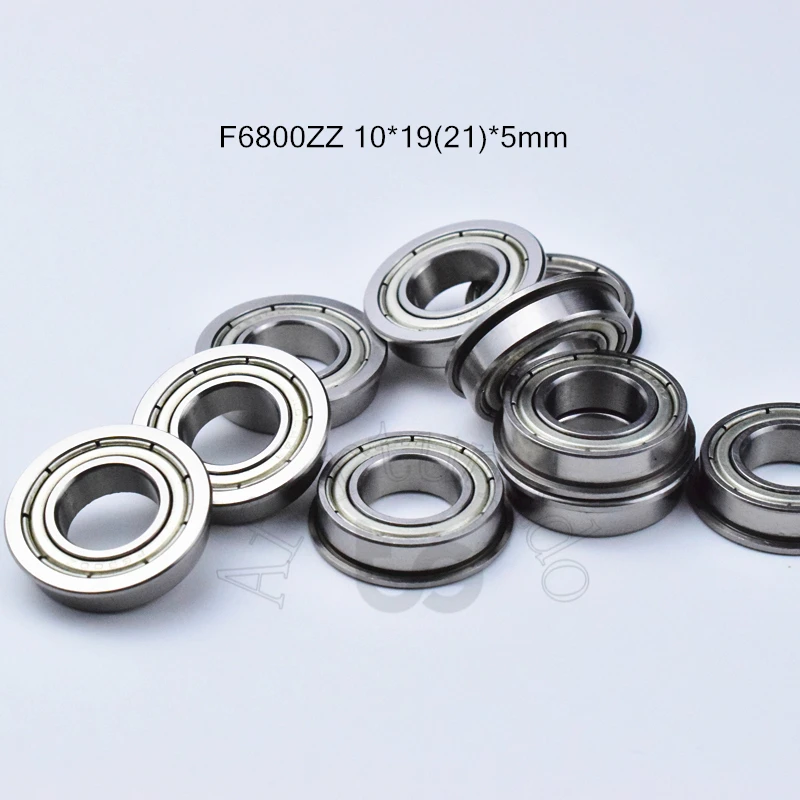 F6800ZZ 10*19&21*5(mm) 10pieces  Flange bearings 6800 F6800Z F6800ZZ chrome steel deep groove bearing