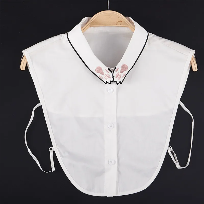 

YSMILE Y Women Personality Cat Footprint Embroidery Fake Collar Female High Quality Clothes Decoration Accessories