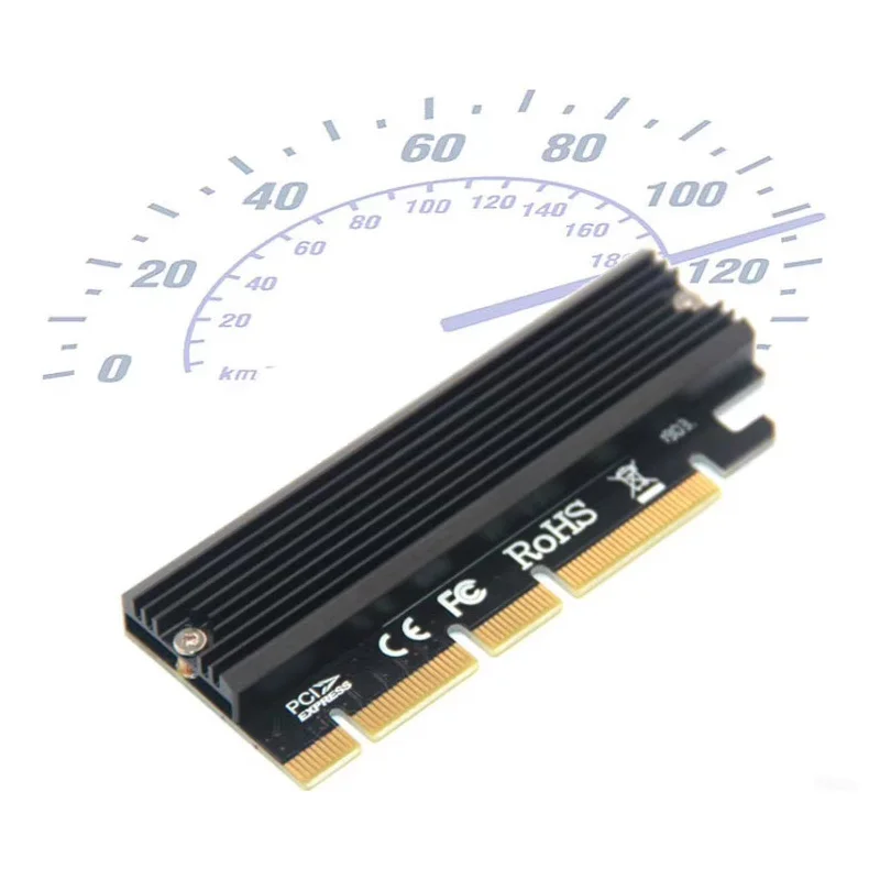 M.2 NVME Raiser PCIE to M2 Adapter PCI Express GEN3 High Speed Compatible PCIE X16 X8 X4 Slot LED Indicator for 2230-2280 M2 SSD