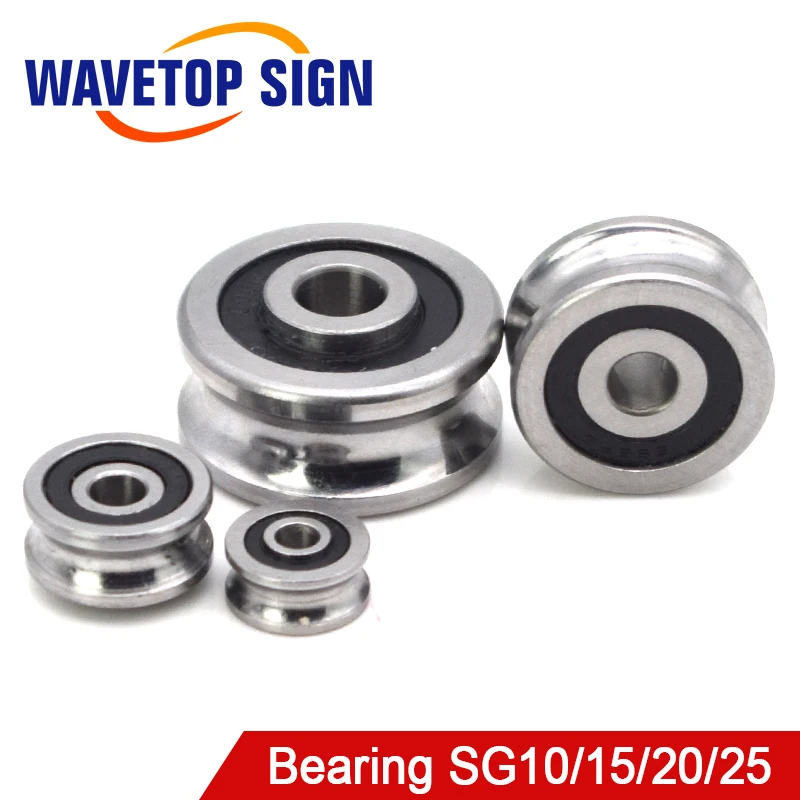 WaveTopSign 5Pcs U Deep Groove Ball Bearings SG10 SG15 SG20 SG25 Double Row Miniature Pulley Steel Transmission Eccentric Wheel