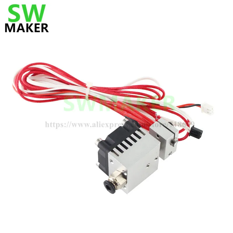 All-metal v6 HotEnd Thermal head nozzle print head Chimera extruder Compatible PT100 sensor for 1.75/3mm 3D printer