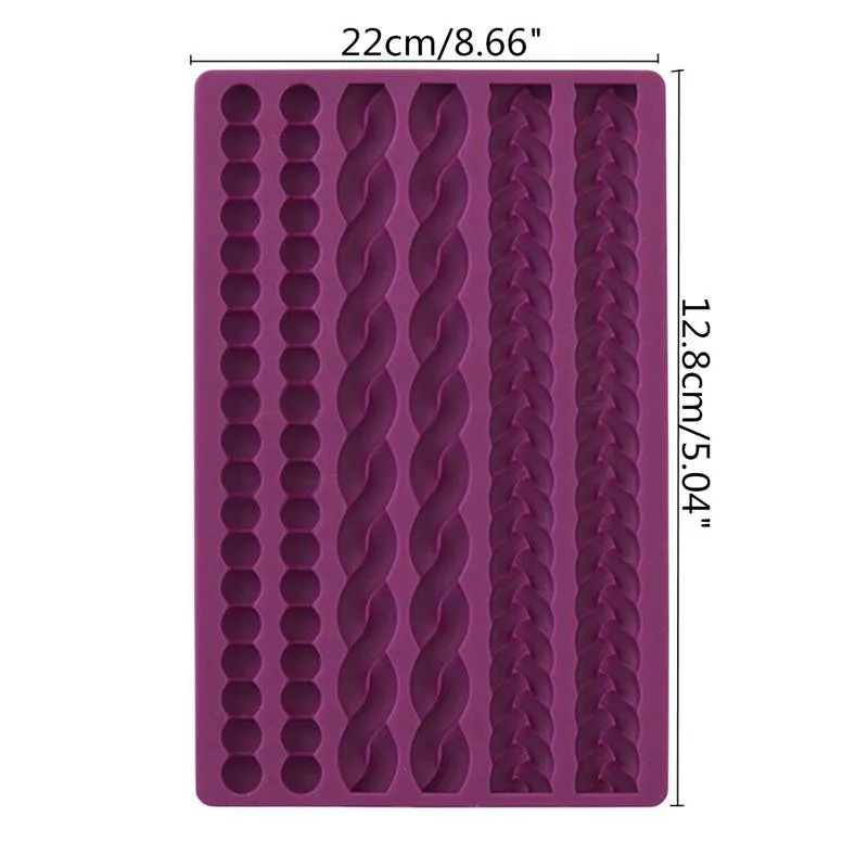 3D Pearl Knit Rope Silicone Fondant Mould Cake Border Decorating Molds Gumpaste Kitchen DIY Baking Decorating Cake Tools