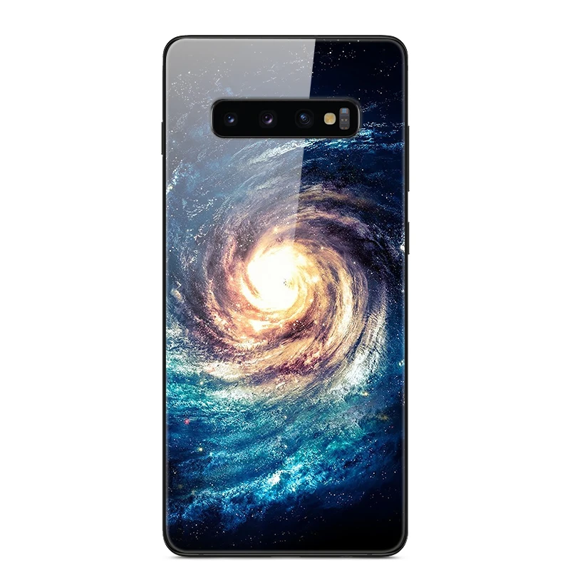 For Samsung Galaxy S10 Case Tempered Glass Hard Back Cover for Samsung S10 Plus S10E S 10 5G Phone Cases S8 S9 Plus s 8 9 Bumper