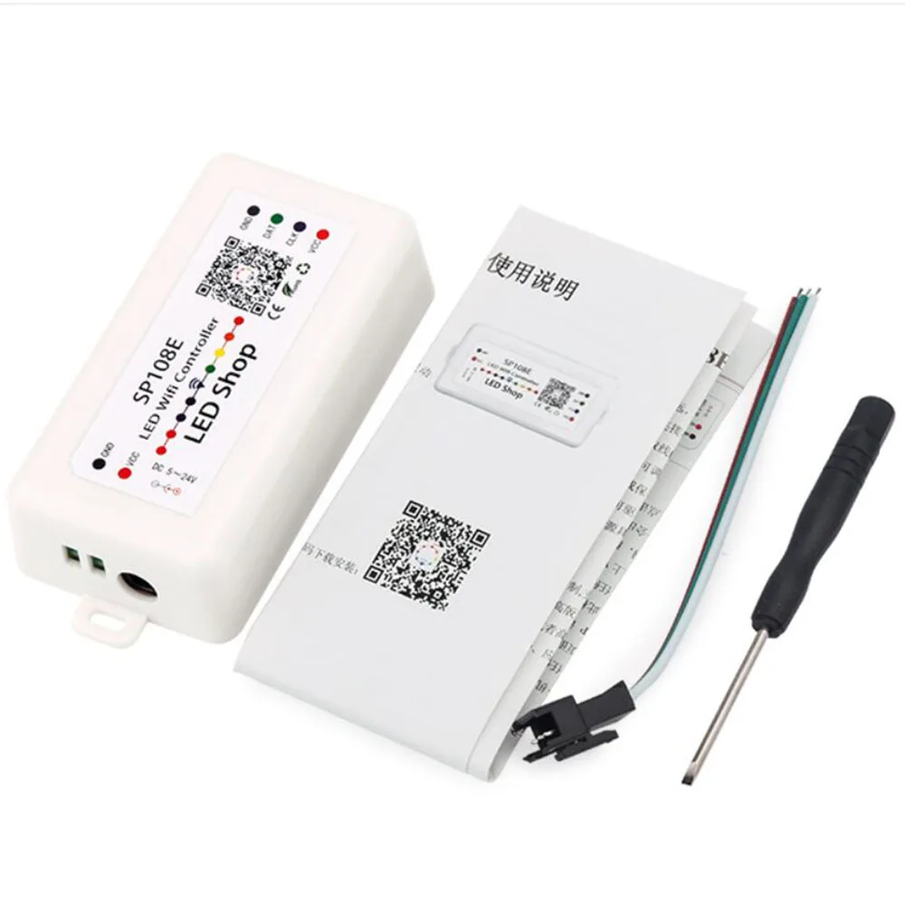 SP105E SP108E Bluetooth Wifi Magic Controller 2048 pixel per WS2811 WS2812B 2801 6803 IC LED Strip Support IOS / Android APP