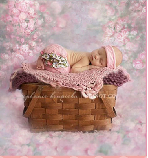 8x8FT Pink Floral Flowers Bud Newborn Baby Kids Children Custom Photography Backdrops Studio Backgrounds Prints Vinyl 10x10 8x10