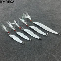 1 pieza de metal spinner cuchara señuelo melocotón 5g 7g 10g 13g oro plata rotatorio cebo duro para trucha Lucio pluma de pesca triple gancho