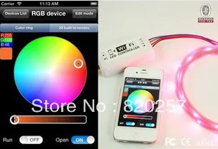 LED Mini magic wifi controller for RGB Strip, DC12V -24V, Android and IPHONE IPAD smartphone and Tablet compatible