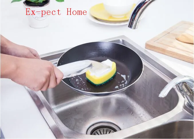 Dish Washing Tool Cleaning Brush Soap Dispenser Handle Refillable Bowls Cleaning Sponge Brush For Kitchen Organizer Accessories