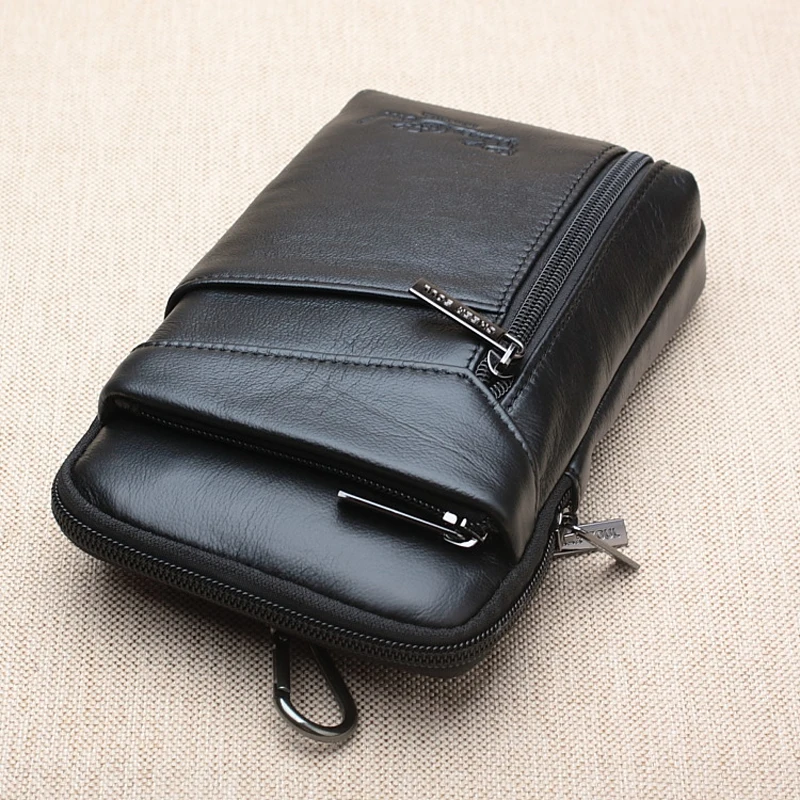 Genuine Leather Belt Waist Bags Small Fanny Pack Wallet Bag Men Travel Phone Pouch Shoulder Messenger Crossbody Bags For Male