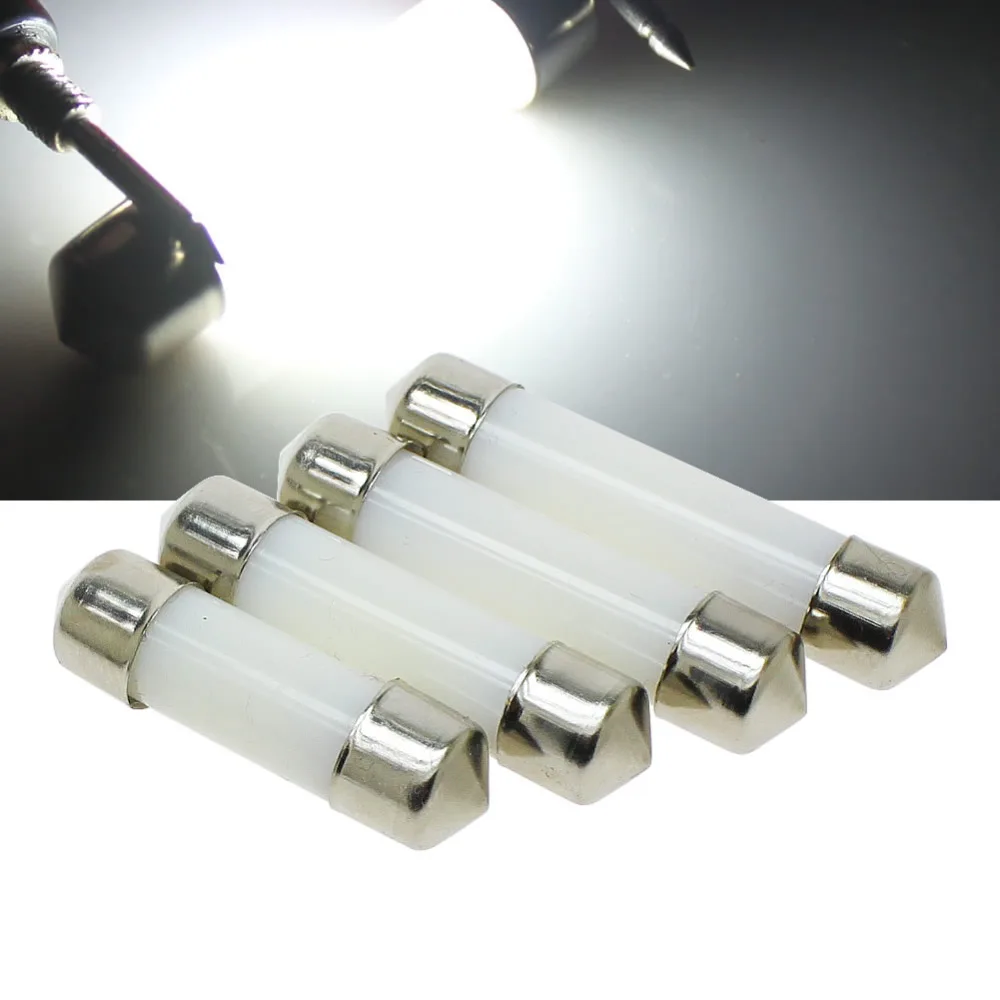 Lámpara LED de lectura para matrícula, bombillas de cubierta lechosa de 31mm, 36mm, 39mm, 41mm, C5W 212-2 6418, color blanco frío, 12V CC