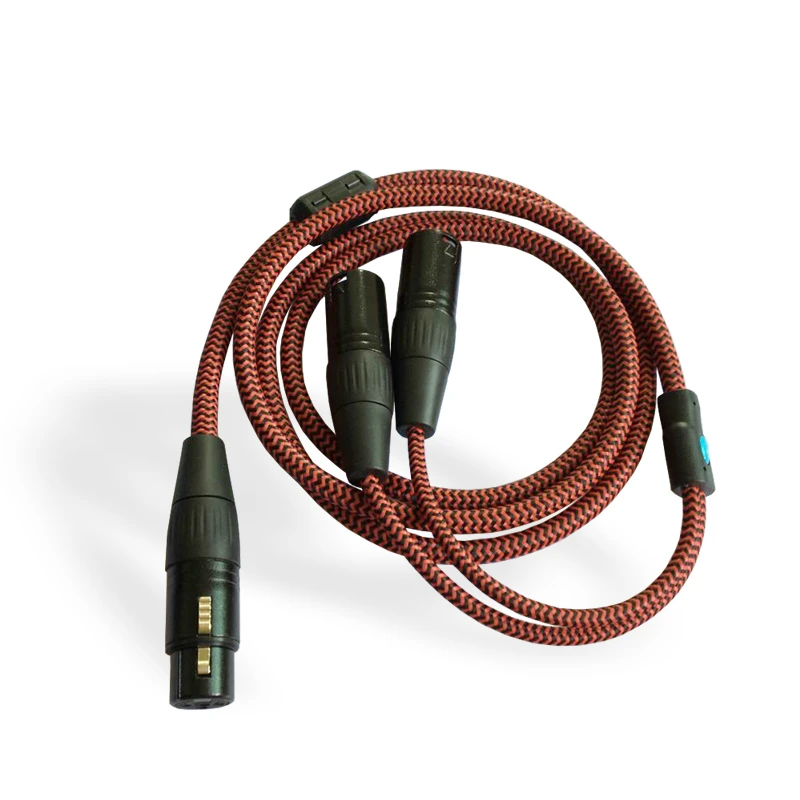 High Quality 3 Pin Female XLR to 2 XLR Male Anti-jamming Shield Dual XLR Mic Microphone Amplifier Mixer Splitter Audio Cable