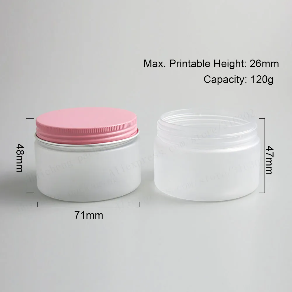 120g Empty Frost Pet cream jar 4oz Make Up Plastic jar Cream bottle with aluminum cap cosmetic container packaging 20pcs