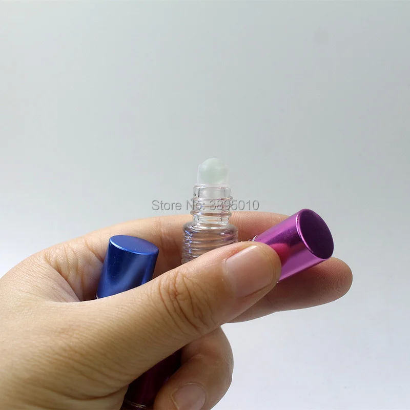 3ml Colorful Thick Glass Roll On Essential Oil Empty Perfume Bottle Roller Ball F461