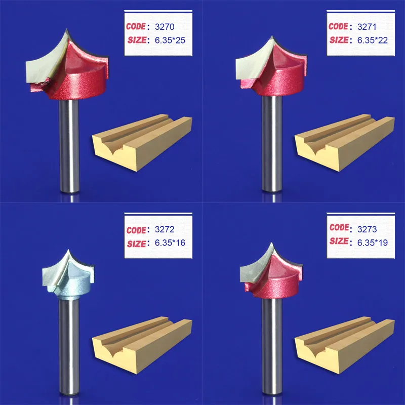 1pc 6mm Shank Point-cut Round over Groove Bit Carbide Wooden Router End Mill CNC Milling Tool on 3D Cutting Hard Wood PVC 6.35mm