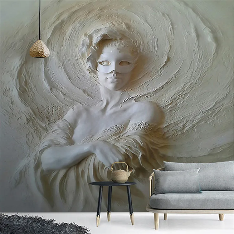 Customize any size photo wallpaper European 3D three-dimensional art relief mask beauty background wall mural