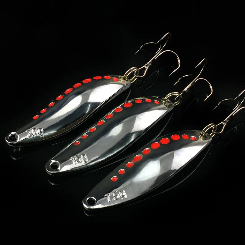 Fishing Artificial Lure Leech Spoons Metal Bait 15g Zinc Alloy Fish Lures Treble Hook 1 Piece Sale