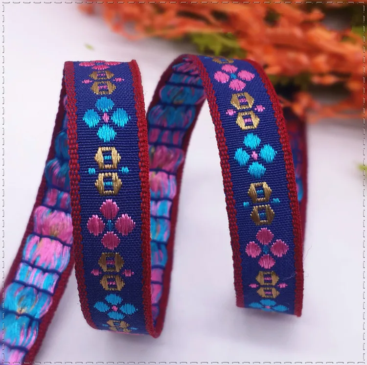 New (1 meters/lot) 10mm Printing flower Grosgrain Ribbons backpack Belt decoration tape DIY garment Sewing accessories Material