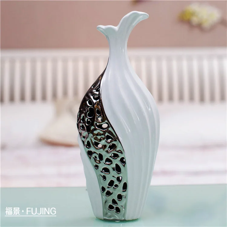 Ceramic vase ornaments modern living room European-style home decorations creative large white porcelain vase