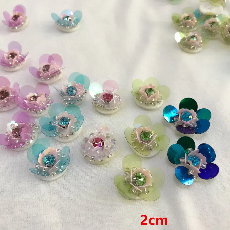 Hot style manual nail bead piece flower patch clothes dress adornment 3D applique DIY accessories sequins patch