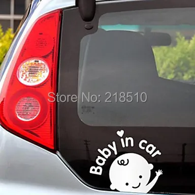 Waving Baby In Car Pattern Car Decorative Sticker (13*16cm)