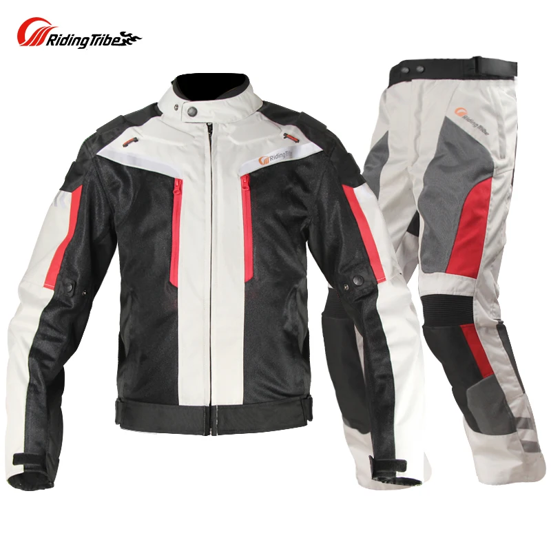 Riding Tribe Motorcycle Racing Suit Windproof Protective Gear Armor Motorcycle Jacket+Motorcycle Pants Hip Protector Moto Set