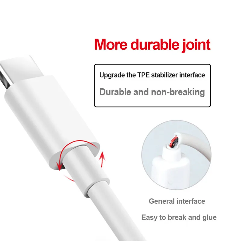 สาย USB C Type-C USB-C 1M 2M 3M 2.4A Quick Charge ข้อมูลสําหรับ Samsung S10 S9 Huawei p30 P20 Xiaomi Mi 9 โทรศัพท์มือถือสาย