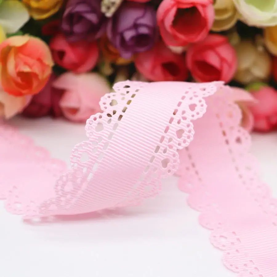 10 Yards Hohles Spitzen-Grosgrain-Band Pfirsichherz-Band 30MM für Haarschleifen DIY-Handarbeiten Handgemachte Accessoires M19042702 – Detail 6