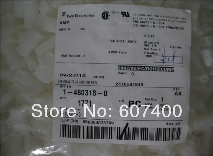 

1-480318-0 CONN PLUG 2 POS MATE-N-LOK TYCO housings TE AMP housings connectors terminals 100% new and original parts