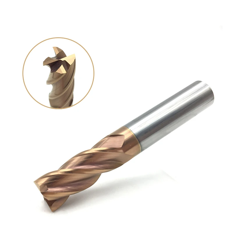 1 pcs Fresa 8 millimetri HRC60 4 Flauto D8 * 60 In Metallo Duro Codolo cilindrico A Spirale End Macinapepe Sbozzare fresatura Taglio Off Pezzo