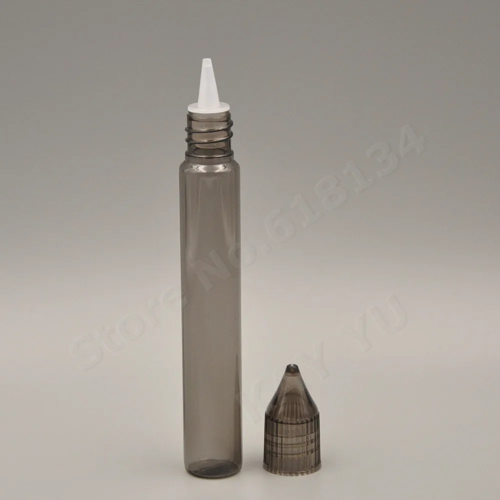 Free shipping 2000pcs 15ml translucent black PET pen bottle liquid dropper bottle with screw cap