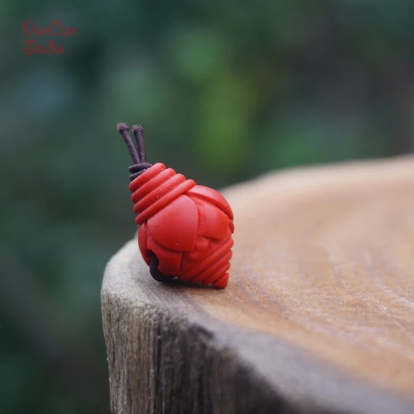 

14mm Cinnabar Guru Beads Carved Lotus Red Stone Guru Bead Loose Pendant Mala Japa Mala Bracelet Jewellry Findings DIY